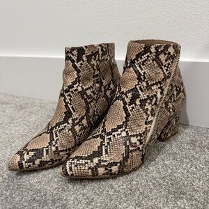 Snakeskin Booties Size 9